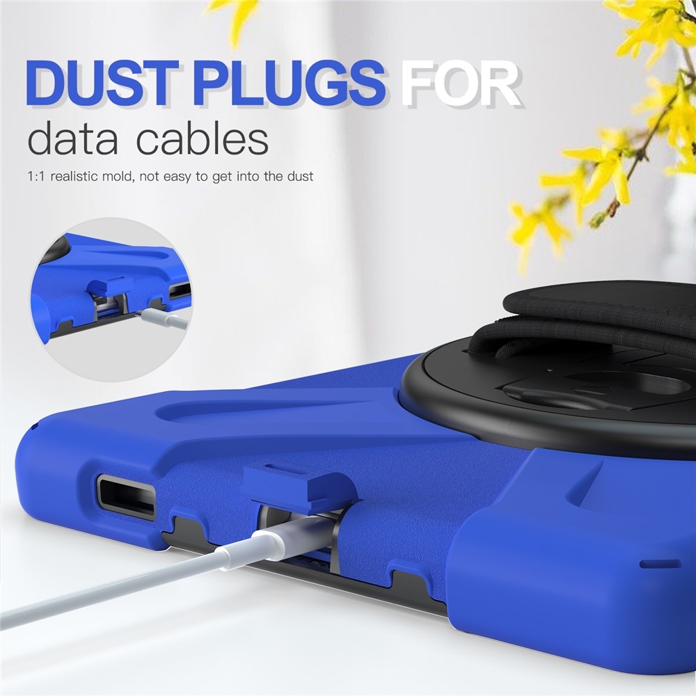 Pántos tartós fedél kéztartóval és vállpánttal Lenovo Tab M10 Plus-hoz TB-X606F/X/V - kék