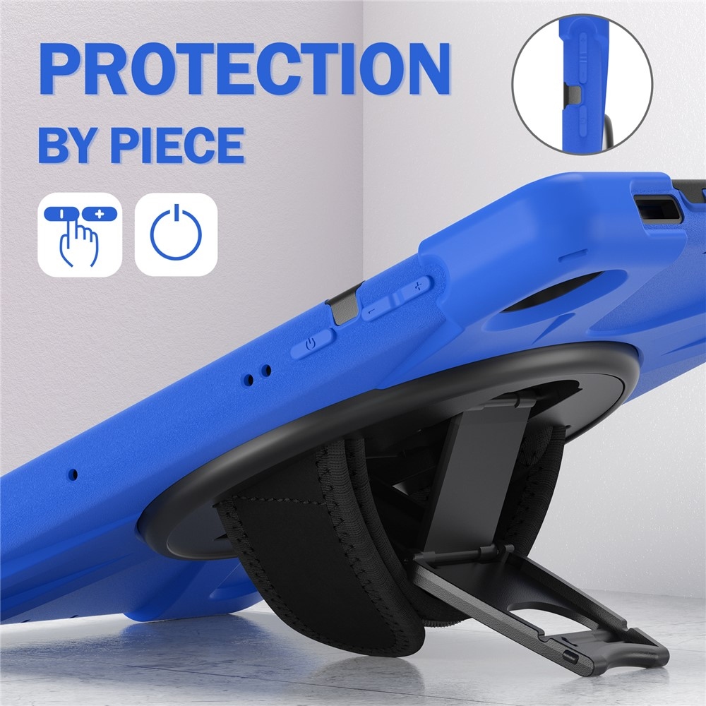 Pántos tartós fedél kéztartóval és vállpánttal Lenovo Tab M10 Plus-hoz TB-X606F/X/V - kék