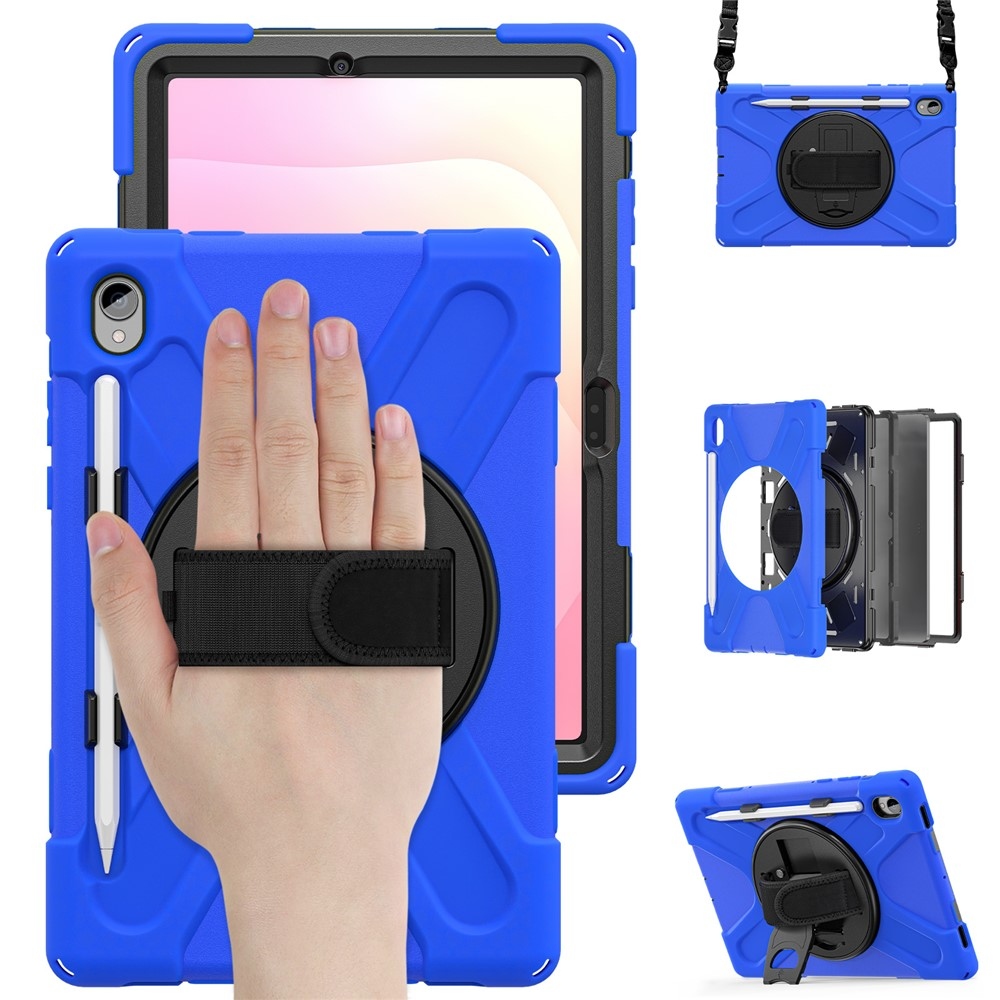 Strapabíró borító kézi tartóval és vállpánttal Samsung Galaxy Tab S11 - kék