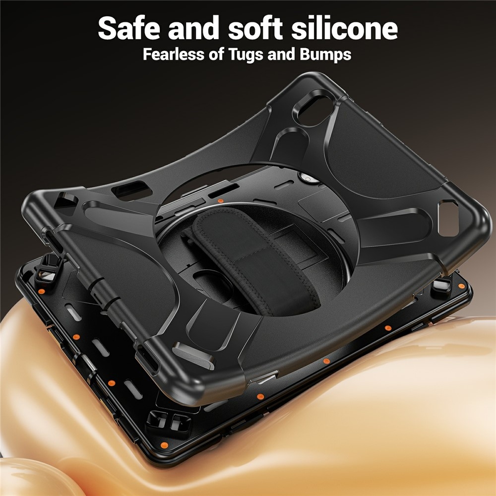 Strap strapabíró tok kézfogantyúval és vállpánttal a Samsung Galaxy Tab S12+ készülékhez – fekete