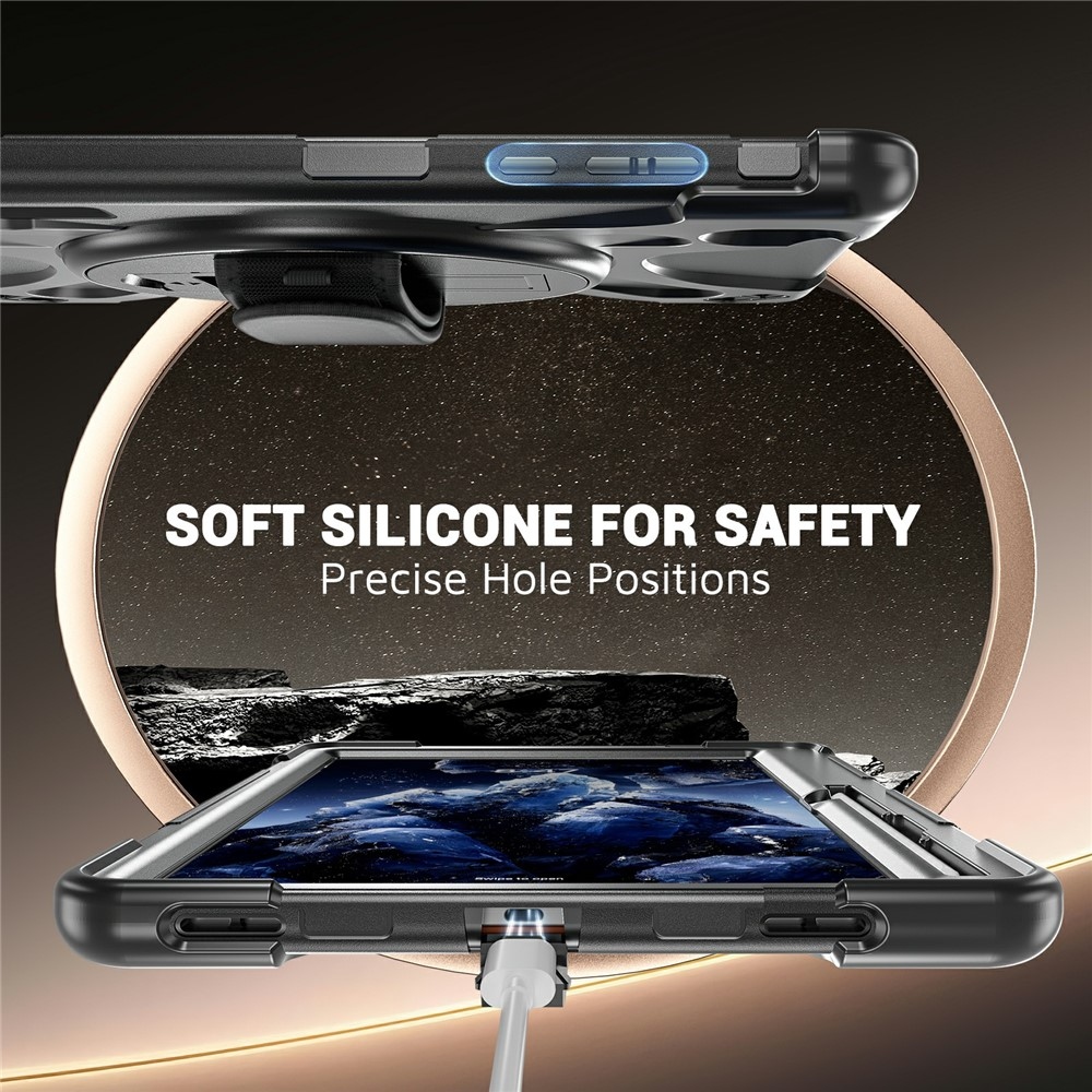 Strap strapabíró tok kézfogantyúval és vállpánttal a Samsung Galaxy Tab S12+ készülékhez – fekete