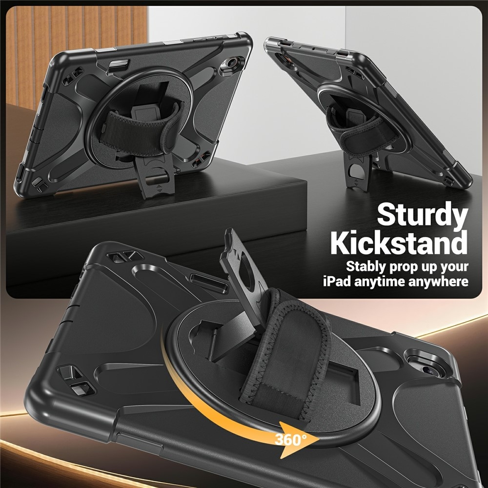 Strap strapabíró tok kézfogantyúval és vállpánttal a Samsung Galaxy Tab S12+ készülékhez – fekete