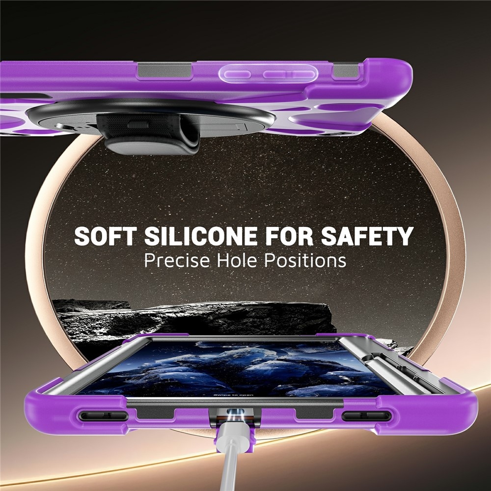Strap strapabíró tok kézfogantyúval és vállpánttal a Samsung Galaxy Tab S12+ készülékhez – lila