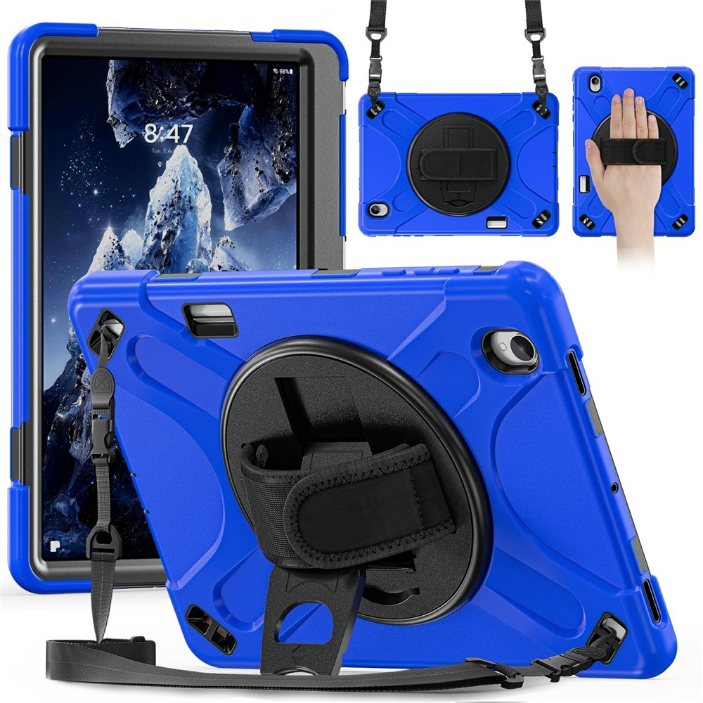 Strap strapabíró tok kéztartóval és vállpánttal a Samsung Galaxy Tab S12+ készülékhez – kék