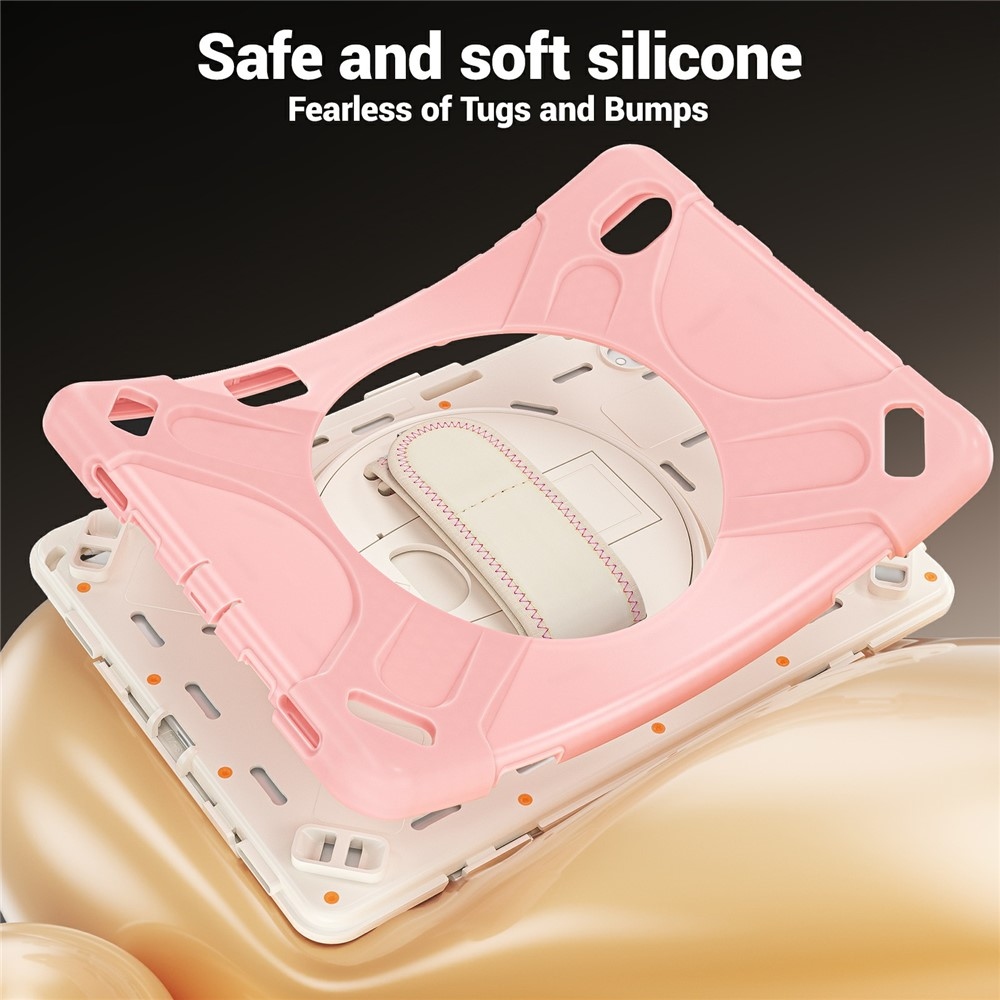 Strap strapabíró tok kézfogantyúval és vállpánttal a Samsung Galaxy Tab S12+ készülékhez – rózsaszín