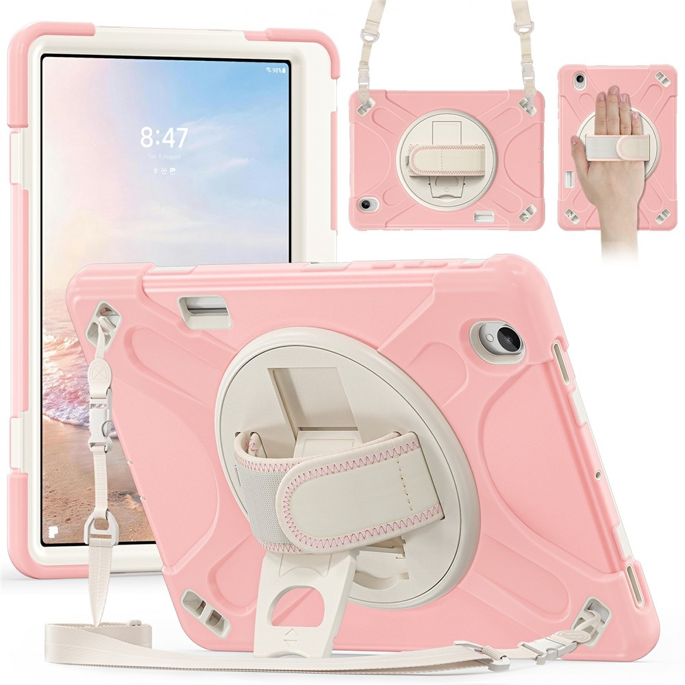 Strap strapabíró tok kézfogantyúval és vállpánttal a Samsung Galaxy Tab S12+ készülékhez – rózsaszín