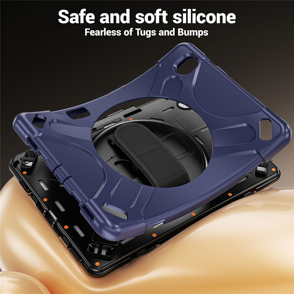 Strap strapabíró tok kézfogantyúval és vállpánttal a Samsung Galaxy Tab S12+ készülékhez – sötétkék