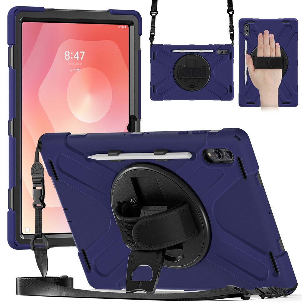 Strap strapabíró tok kézfogantyúval és vállpánttal a Samsung Galaxy Tab S12 Ultra/S11 Ultra készülékhez – kék