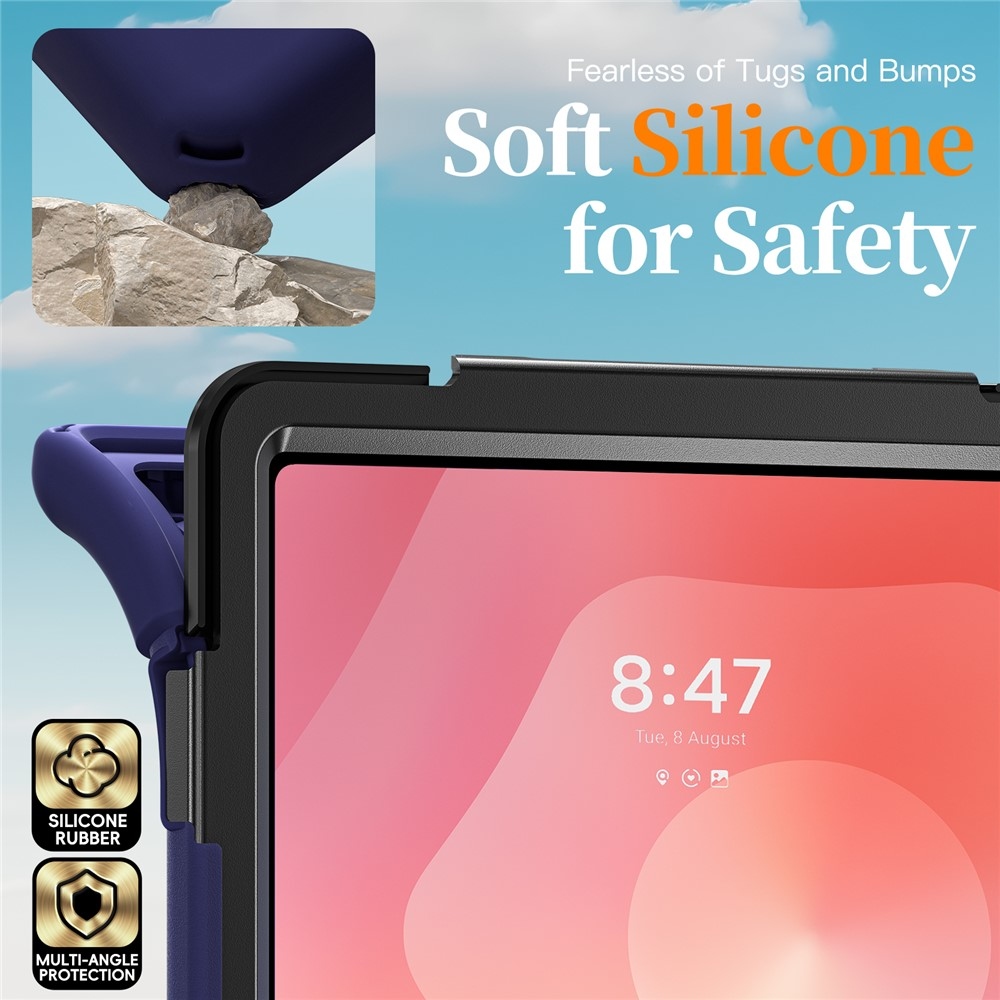 Strap strapabíró tok kézfogantyúval és vállpánttal a Samsung Galaxy Tab S12 Ultra/S11 Ultra készülékhez – kék