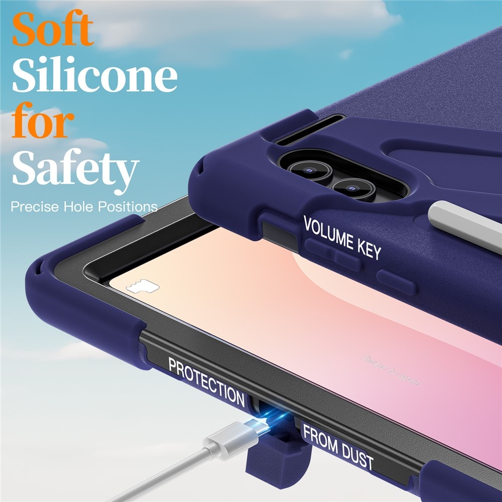 Strap strapabíró tok kézfogantyúval és vállpánttal a Samsung Galaxy Tab S12 Ultra/S11 Ultra készülékhez – kék