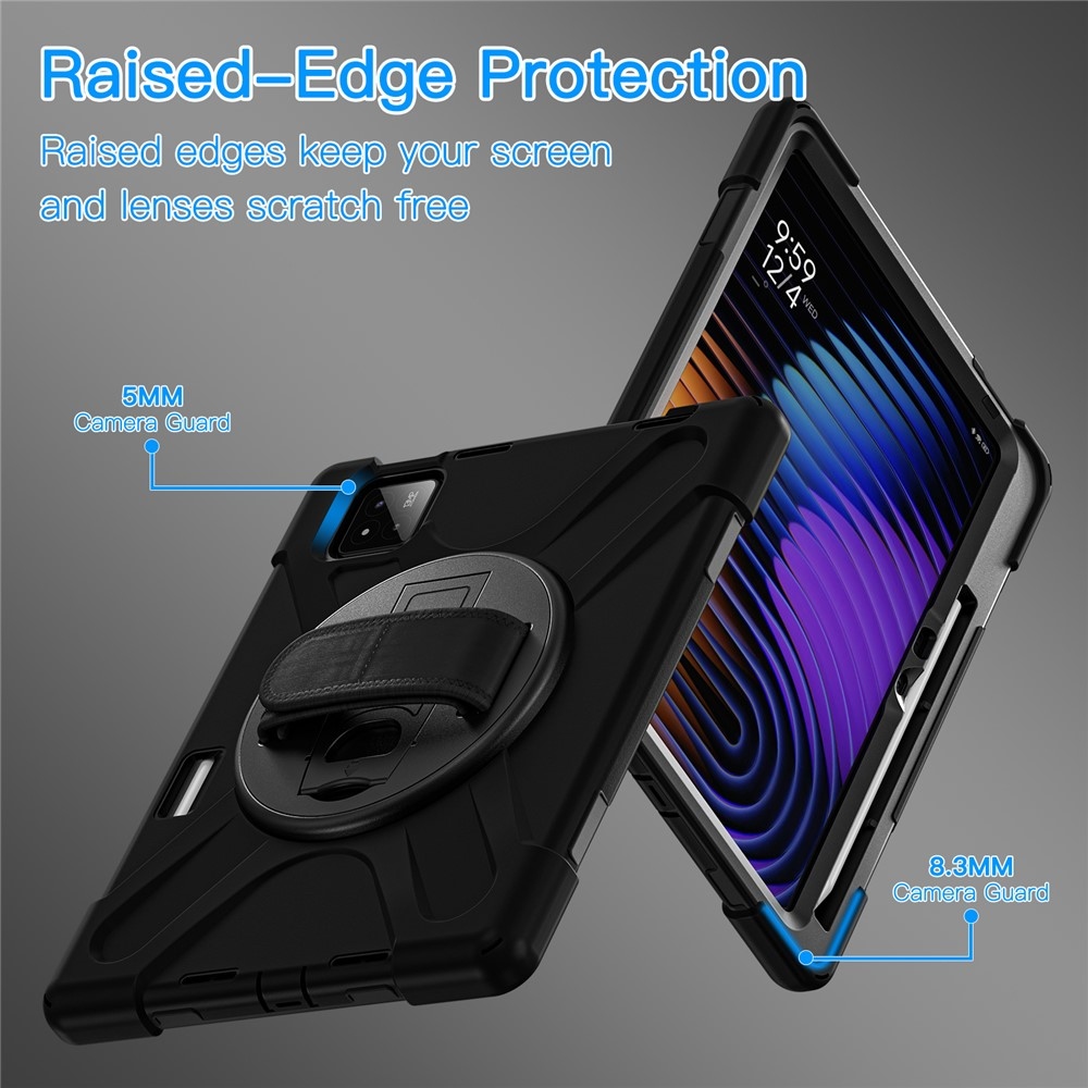 Strapabíró huzat kéztartóval és vállpánttal Xiaomi Pad 8/8 Pro/7/7/7 Pro készülékhez - fekete