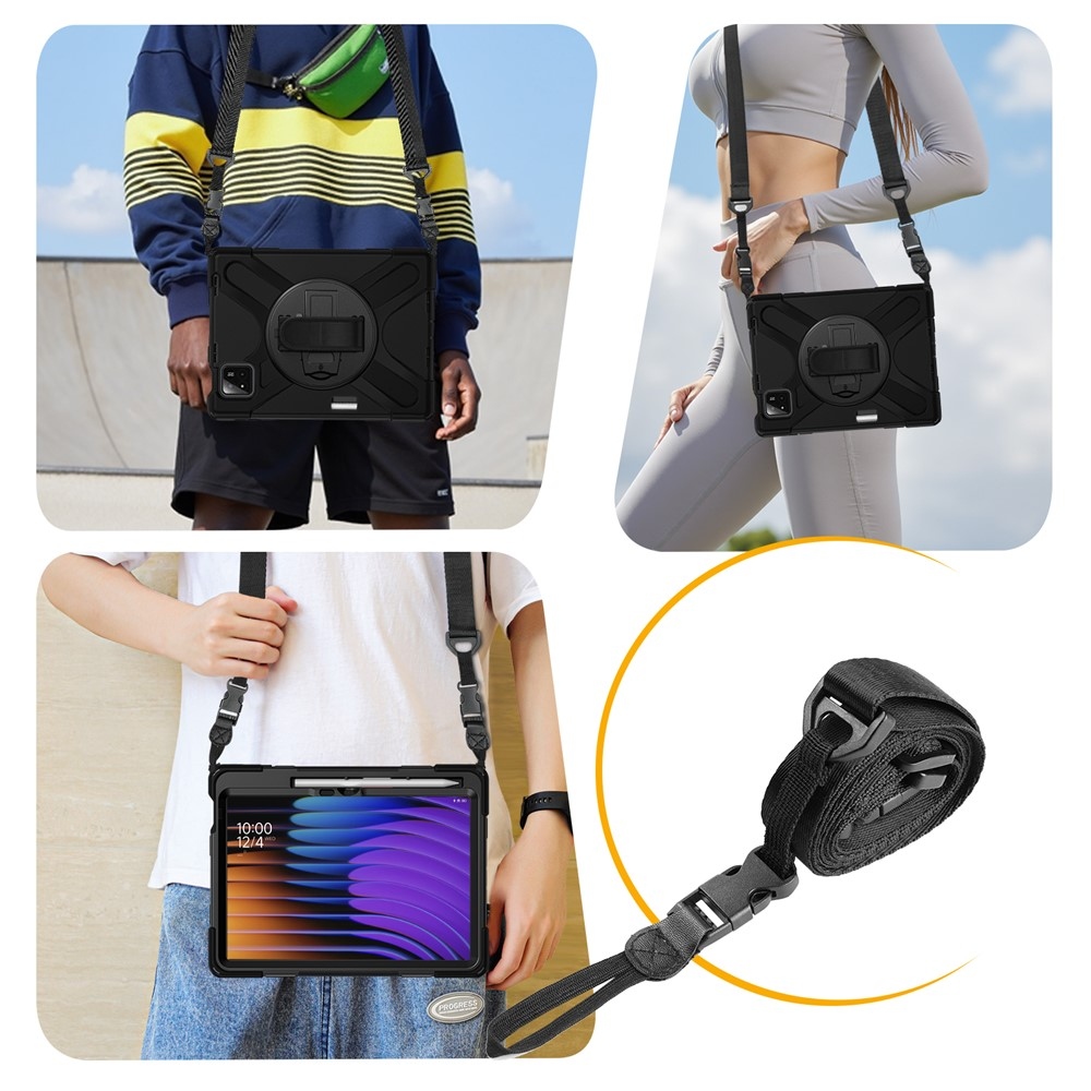 Strapabíró huzat kéztartóval és vállpánttal Xiaomi Pad 8/8 Pro/7/7/7 Pro készülékhez - fekete