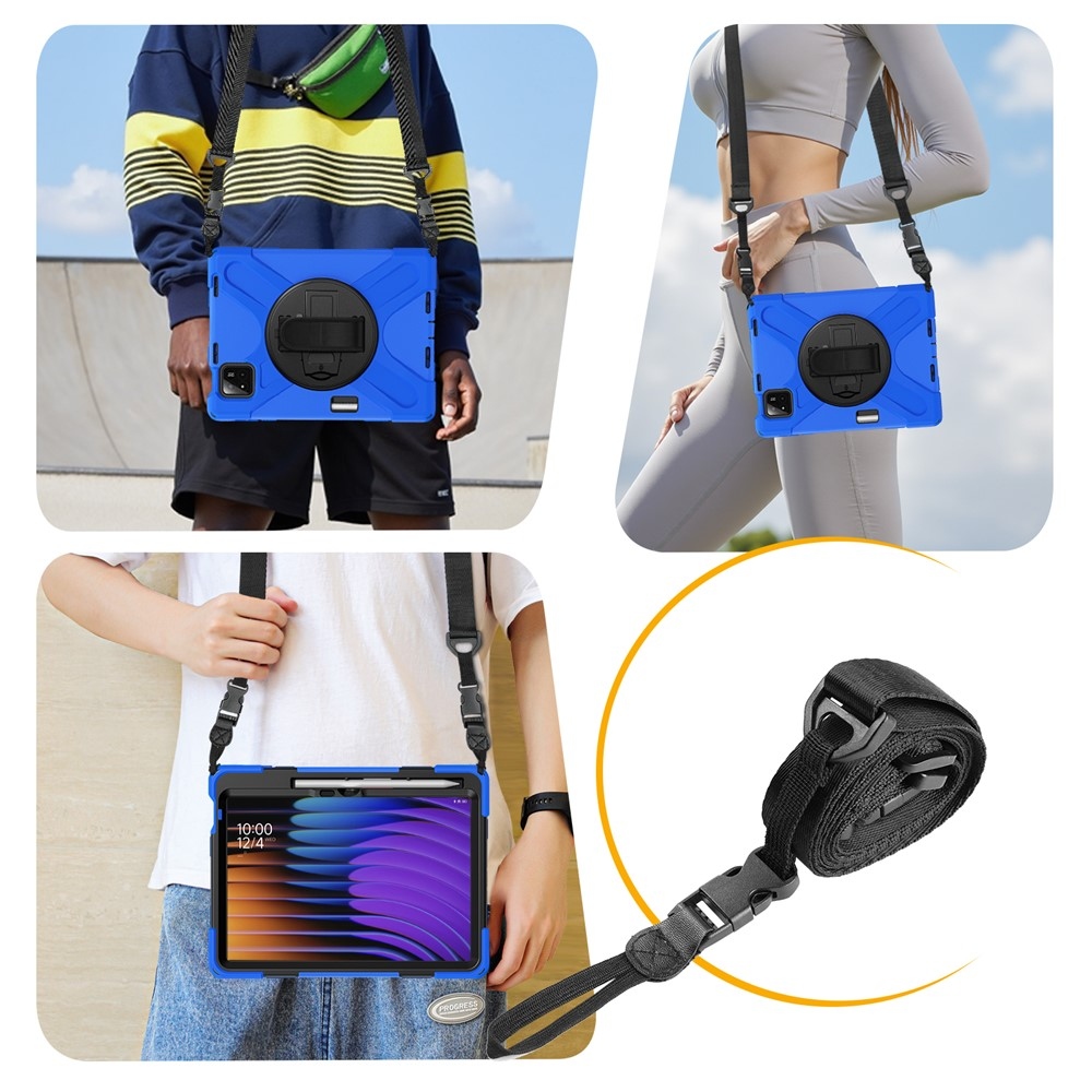 Strapabíró huzat kéztartóval és vállpánttal Xiaomi Pad 8/8 Pro/7/7/7 Pro készülékhez - kék