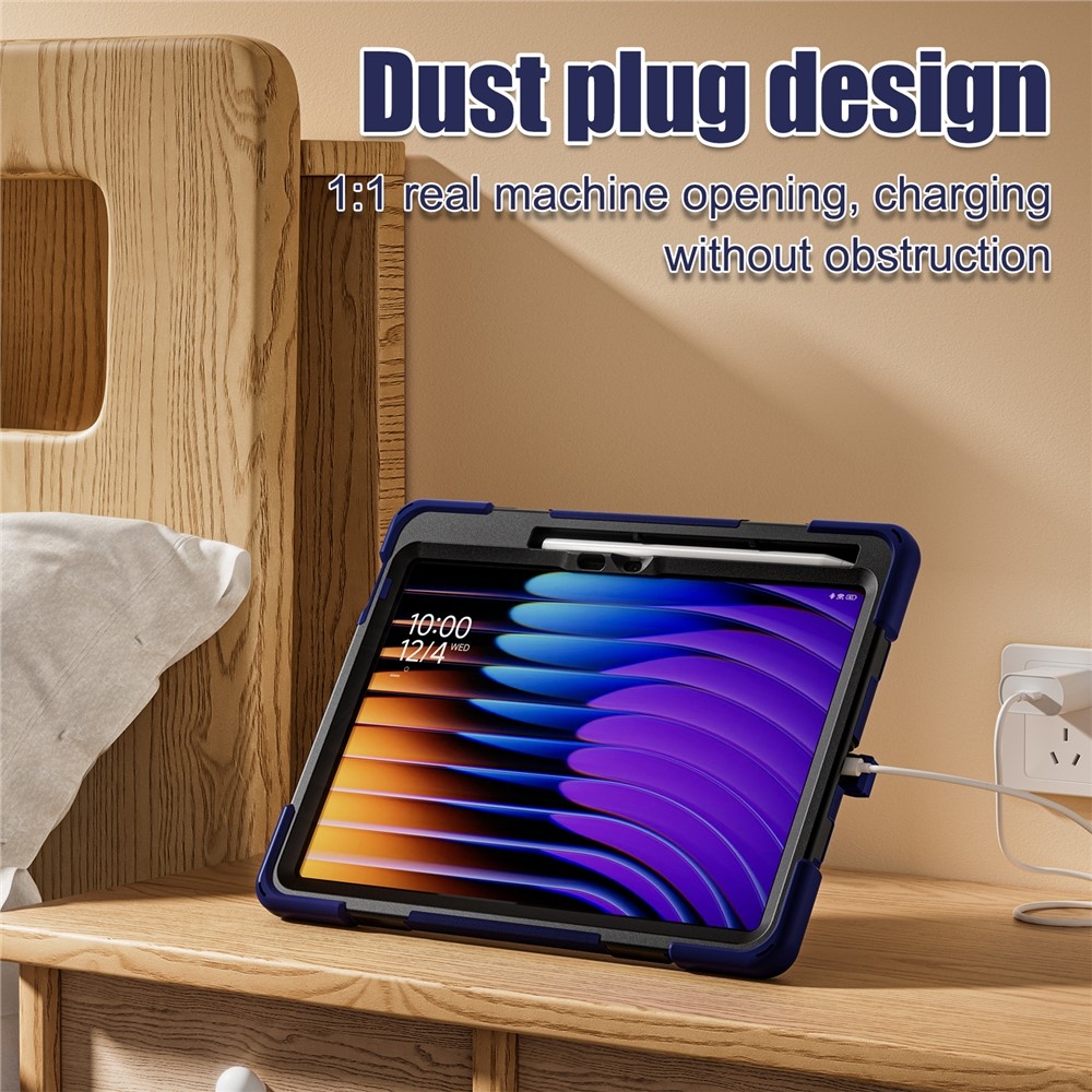 Strapabíró huzat kéztartóval és vállpánttal Xiaomi Pad 8/8 Pro/7/7/7 Pro készülékhez - sötétkék