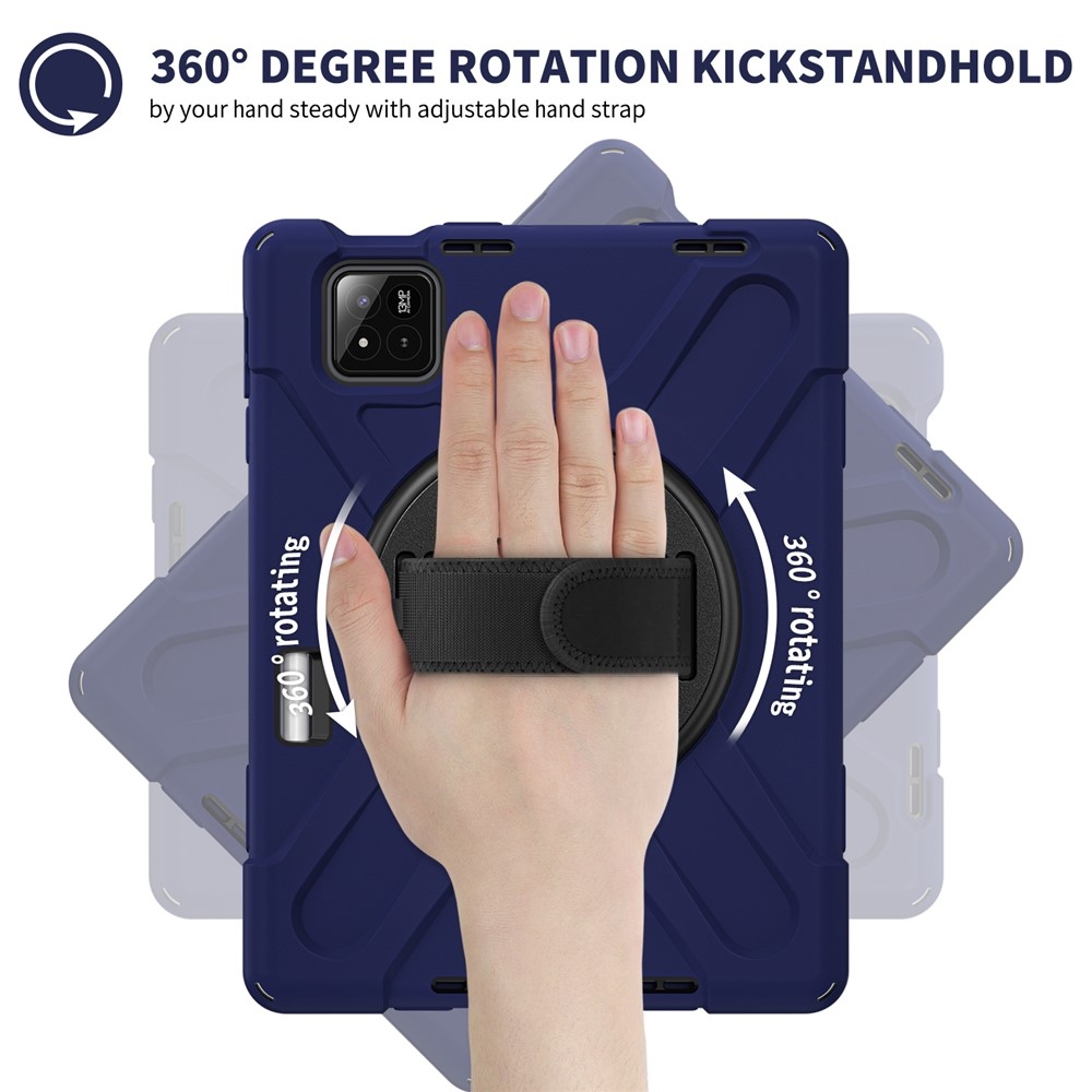 Strapabíró huzat kéztartóval és vállpánttal Xiaomi Pad 8/8 Pro/7/7/7 Pro készülékhez - sötétkék