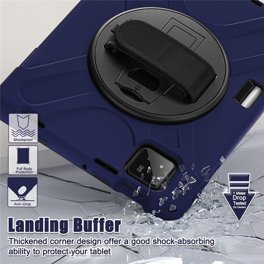 Strapabíró huzat kéztartóval és vállpánttal Xiaomi Pad 8/8 Pro/7/7/7 Pro készülékhez - sötétkék