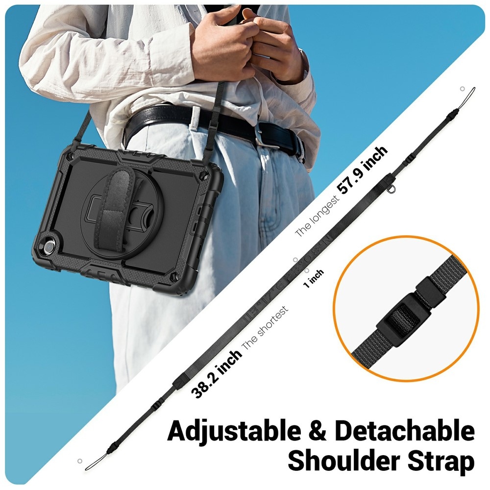 Strap strapabíró tok kéztartóval és vállpánttal a Xiaomi Redmi Pad 2 9,7-hez – fekete