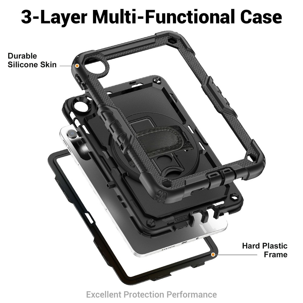 Strap strapabíró tok kéztartóval és vállpánttal a Xiaomi Redmi Pad 2 9,7-hez – fekete