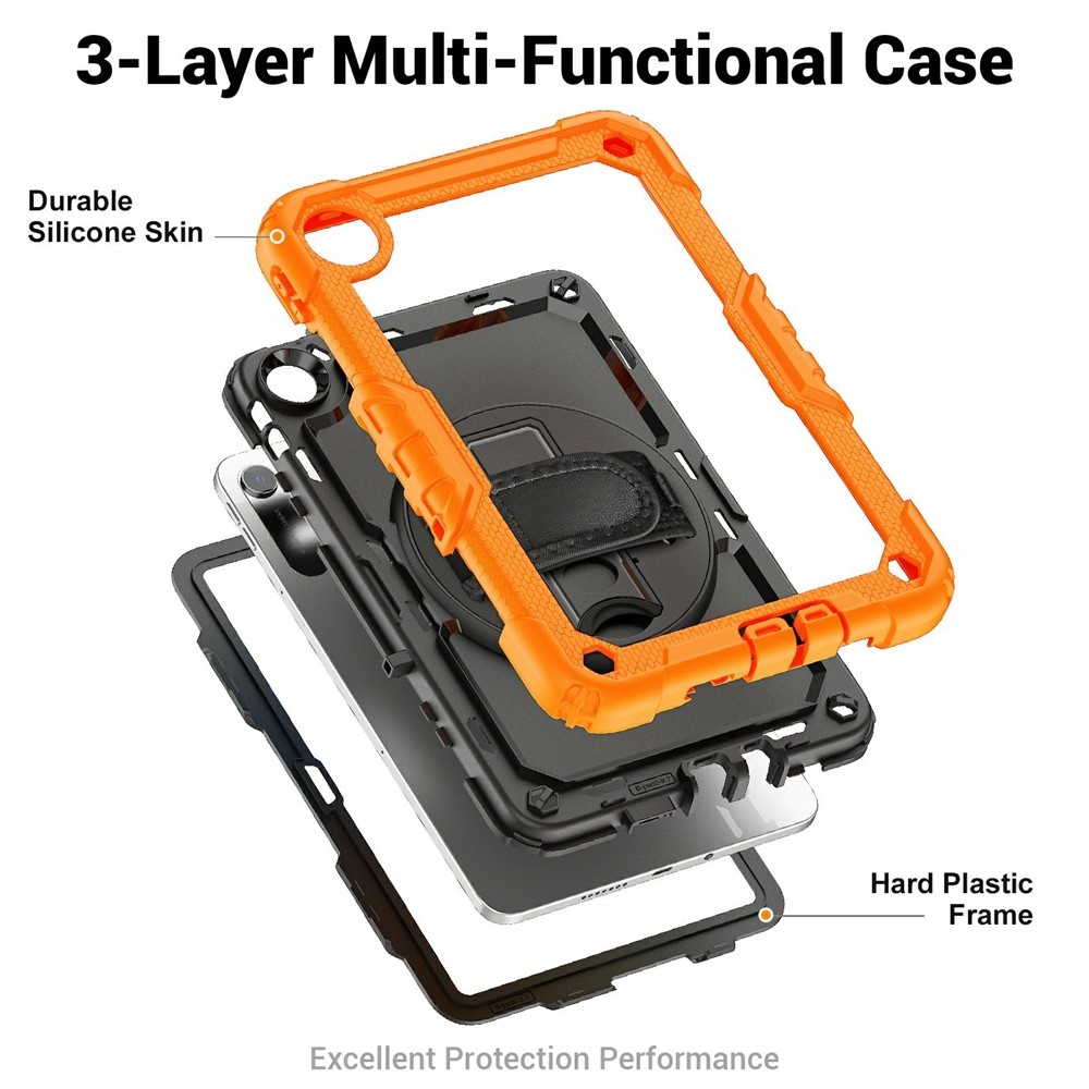 Strap strapabíró tok kéztartóval és vállpánttal a Xiaomi Redmi Pad 2 9,7-hez – narancssárga