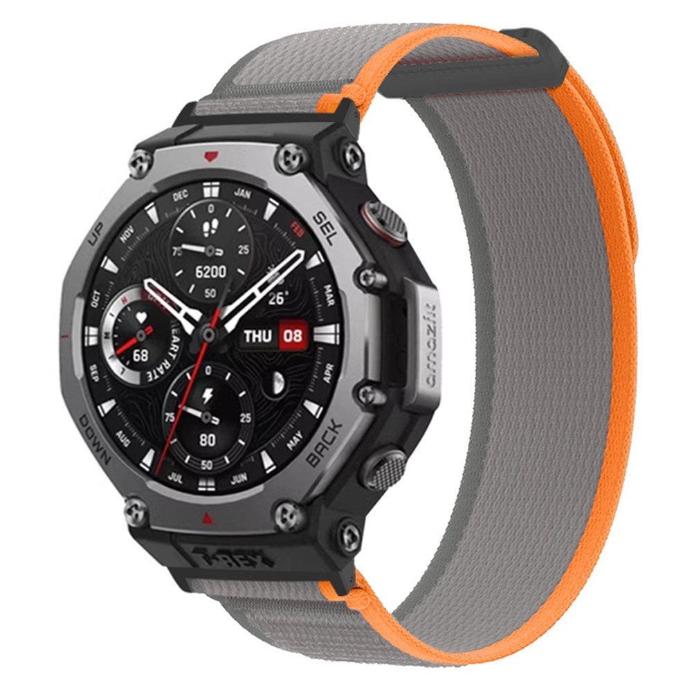 Strappe nylon szíj az Amazfit T-Rex 3-hoz – narancssárga/szürke