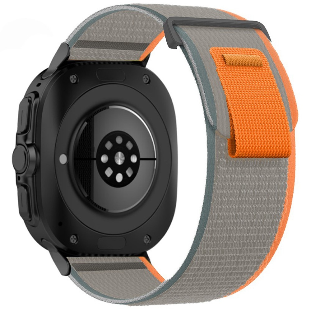 Strappe nylon szíj a Samsung Galaxy Watch Ultra (2025) 47 mm-es modellhez – narancssárga/szürke