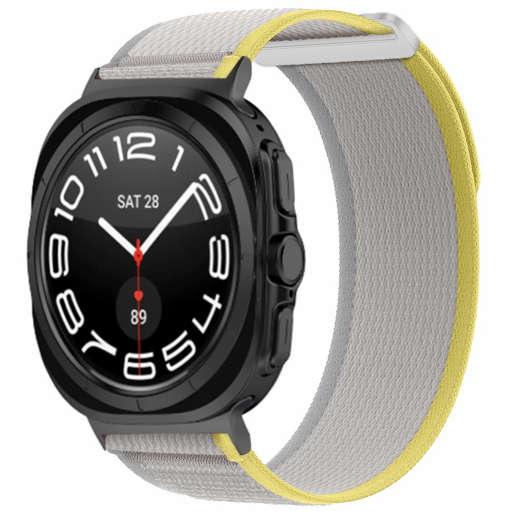 Strappe nylon szíj a Samsung Galaxy Watch Ultra (2025) 47 mm-es modellhez – sárga/szürke