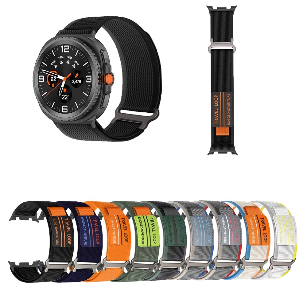 Nylon pánt a Samsung Galaxy Watch9 40 mm/44 mm, Watch8 44 mm/40 mm és Watch8 Classic 46 mm modellekhez – fekete