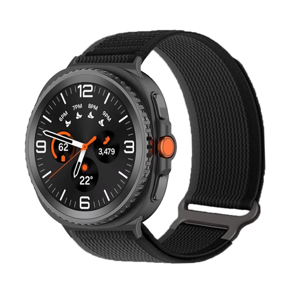 Nylon pánt a Samsung Galaxy Watch9 40 mm/44 mm, Watch8 44 mm/40 mm és Watch8 Classic 46 mm modellekhez – fekete
