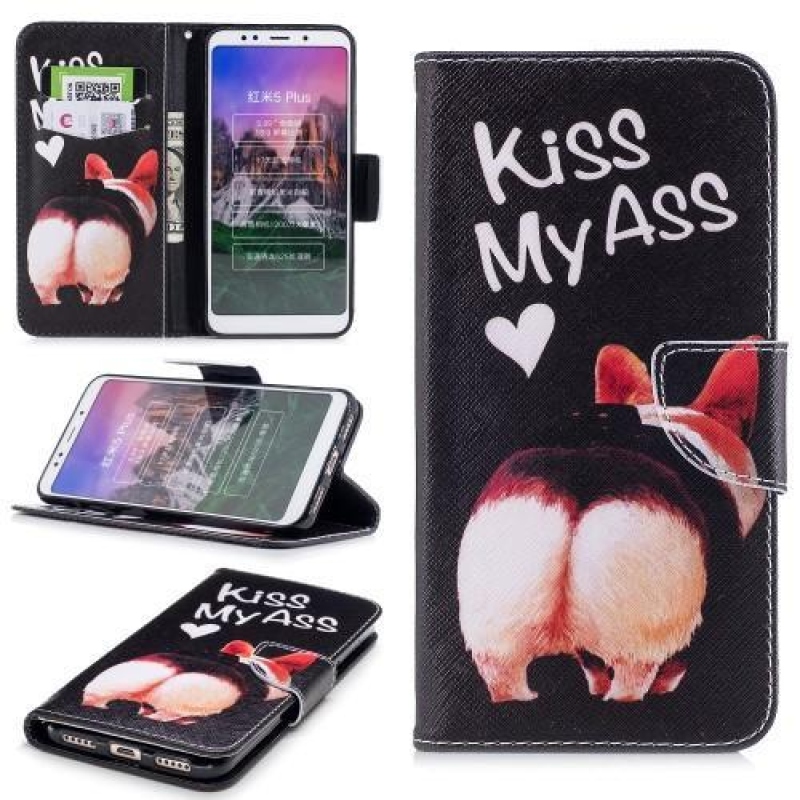 Straty PU bőr tok a Xiaomi Redmi 5 Plus-hoz - malacpersely