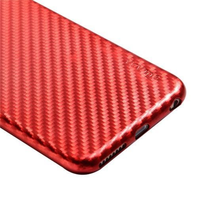 Csíkos, zselés, texturált tok iPhone 6 Plus és iPhone 6s Plus készülékhez - piros