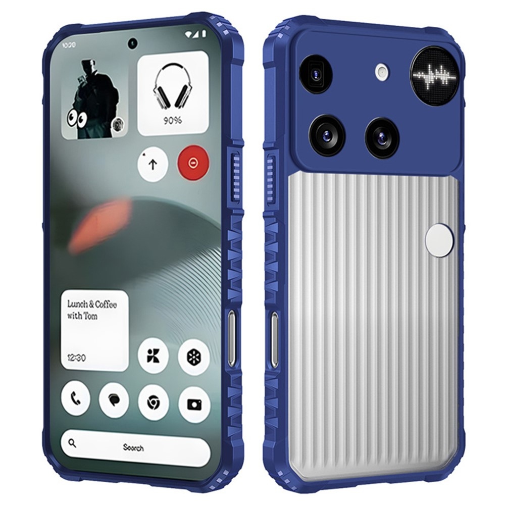 Csíkos tartós borító Nothing Phone (3) 5G telefonhoz - kék