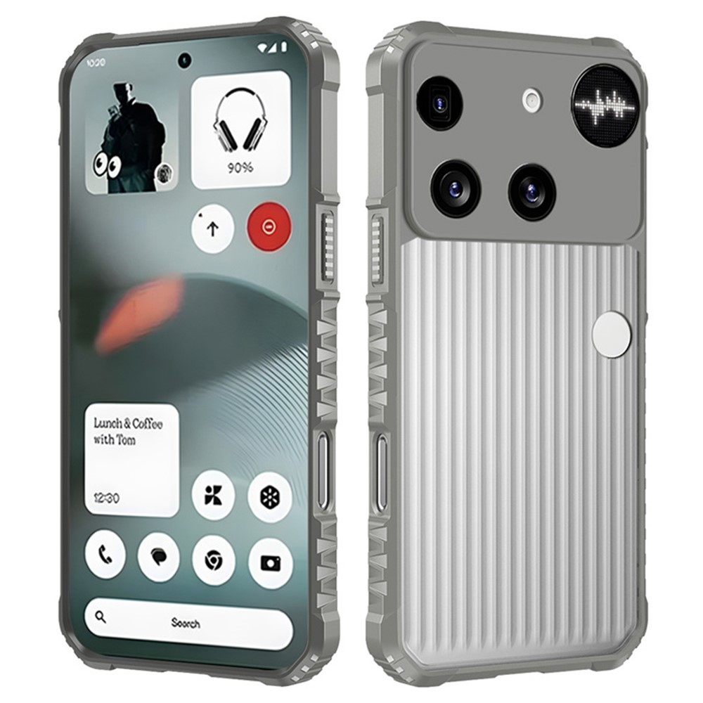 Csíkos tartós borító Nothing Phone (3) 5G telefonhoz - szürke