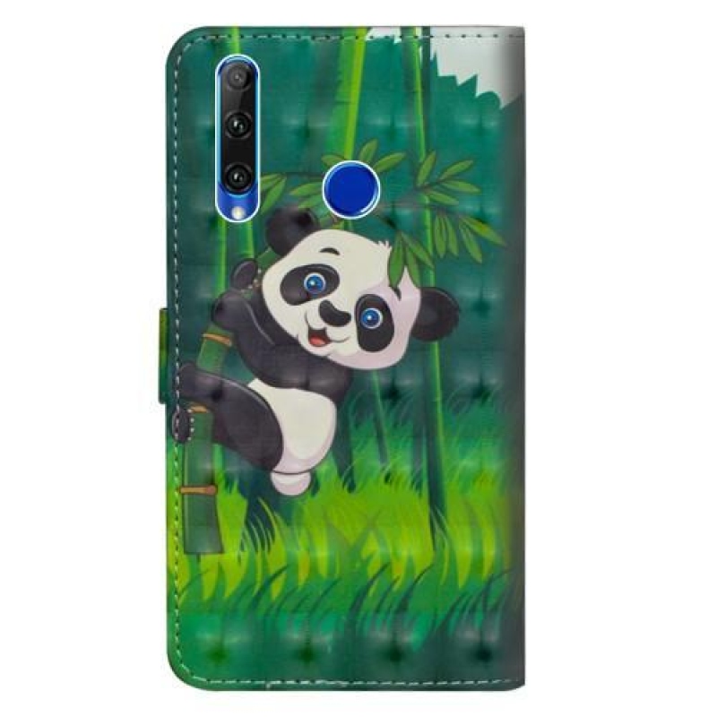 Stílus PU bőr pénztárca tok a Honor 20 Lite/Honor 20e számára - panda