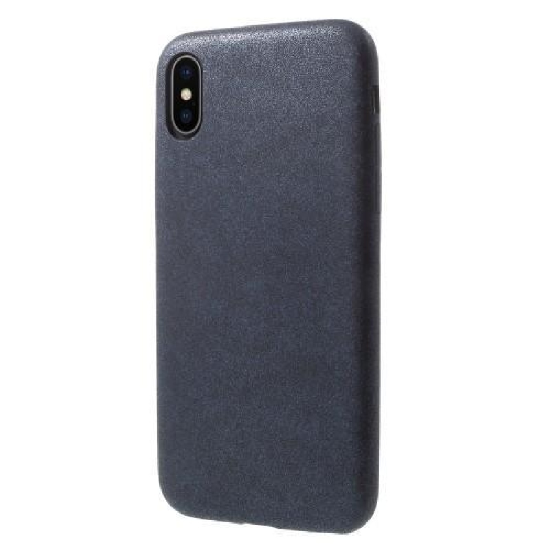 Stílus PU bőr műanyag tok iPhone X készülékhez - sötétkék