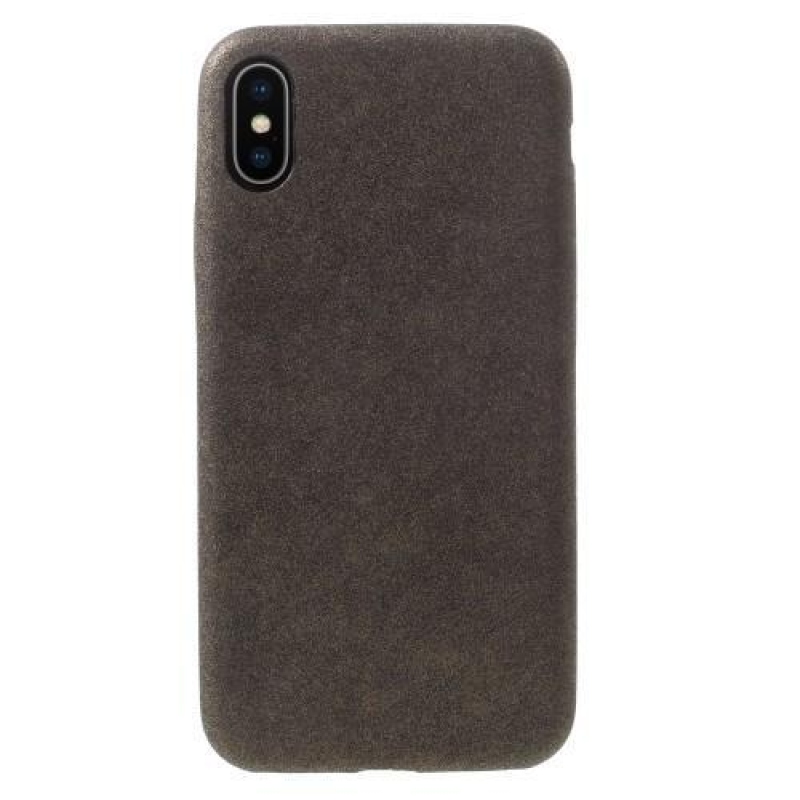 Stílus PU bőr műanyag tok iPhone X készülékhez - sötétszürke