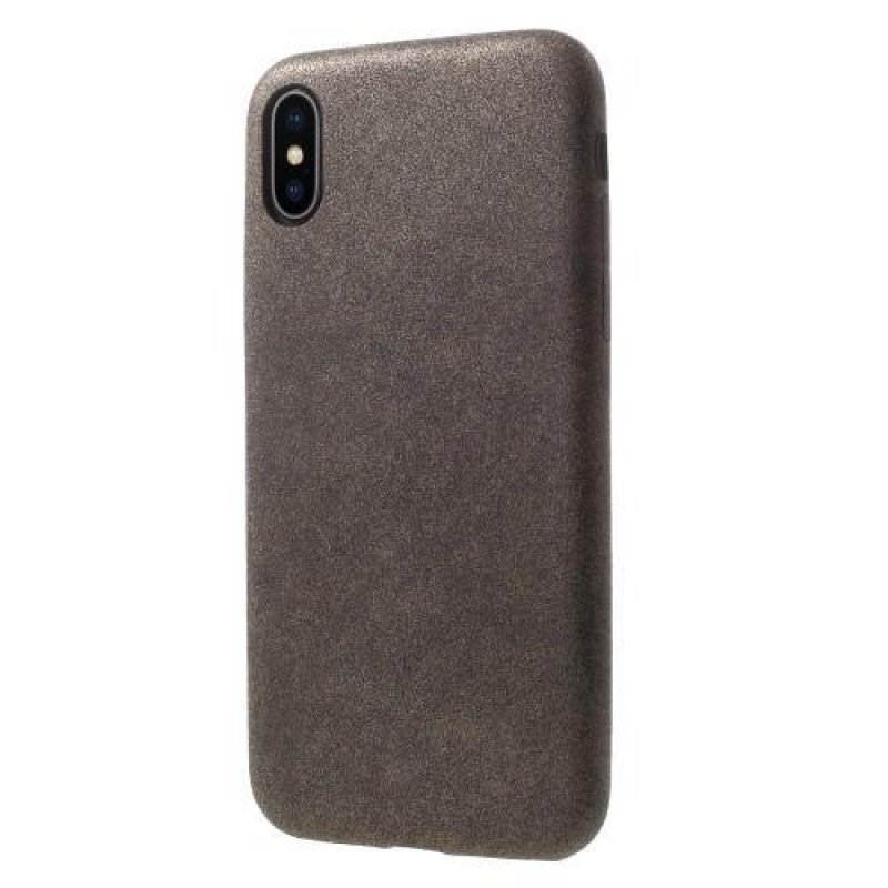 Stílus PU bőr műanyag tok iPhone X készülékhez - sötétszürke