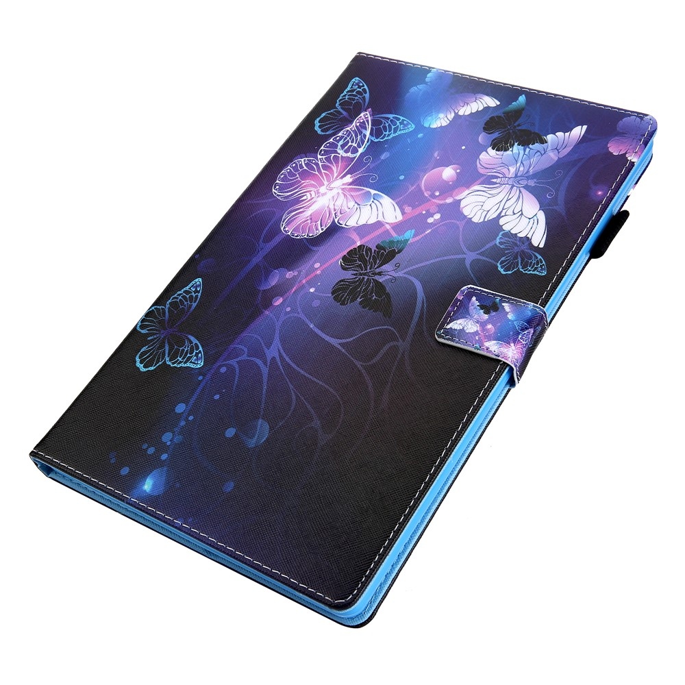 Stílusos, intelligens záró tok Samsung Galaxy Tab A11+/Tab A9+ - lila pillangókhoz