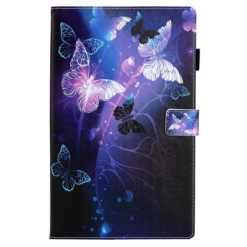 Stílusos, intelligens záró tok Samsung Galaxy Tab A11+/Tab A9+ - lila pillangókhoz