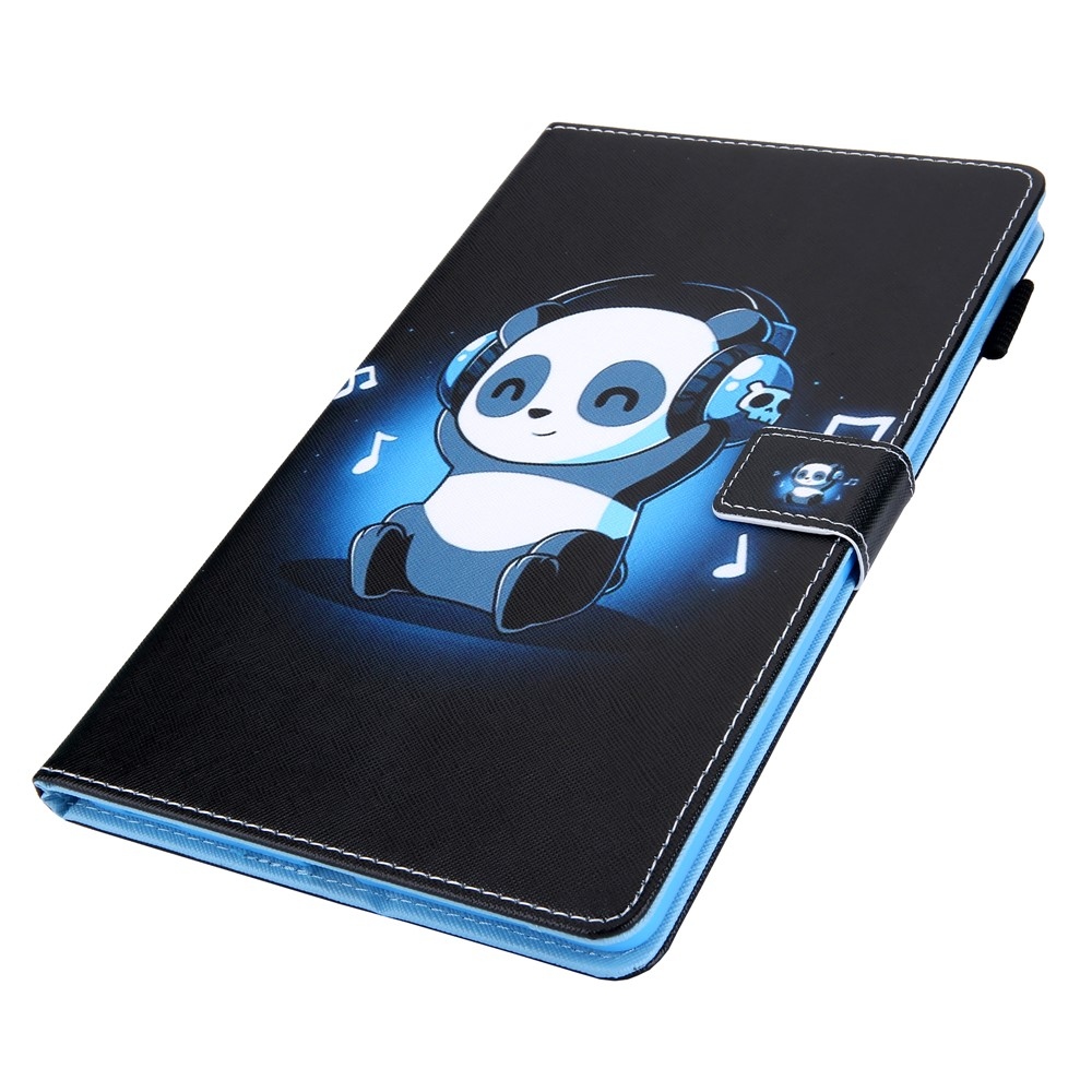 Stílusos, intelligens, zárható tok Samsung Galaxy Tab A11+/Tab A9+ - panda fejhallgatóval