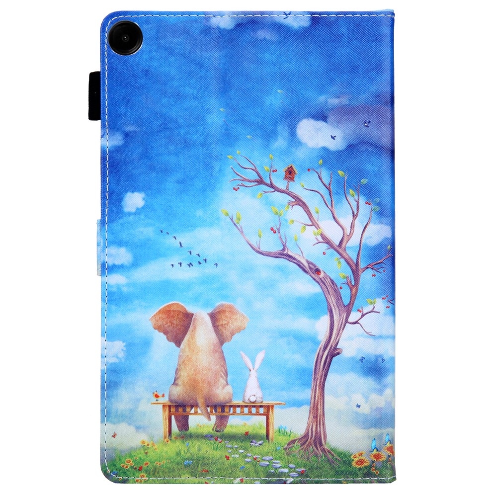 Stílusos, intelligens záró tok Samsung Galaxy Tab A11+/Tab A9+ - elefánt és nyúl