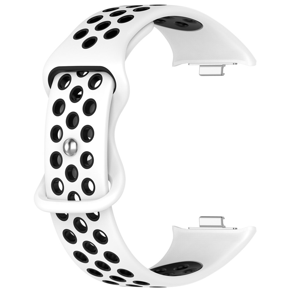 Stílusos szilikon karkötő a Xiaomi Smart Band 10 Pro/9 Pro/8 Pro/Redmi Watch 6/5/4 készülékekhez – fehér/fekete