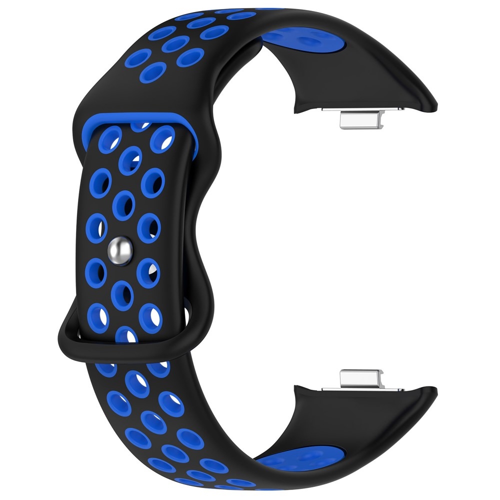 Stílusos szilikon karkötő a Xiaomi Smart Band 10 Pro/9 Pro/8 Pro/Redmi Watch 6/5/4 készülékekhez – fekete/kék