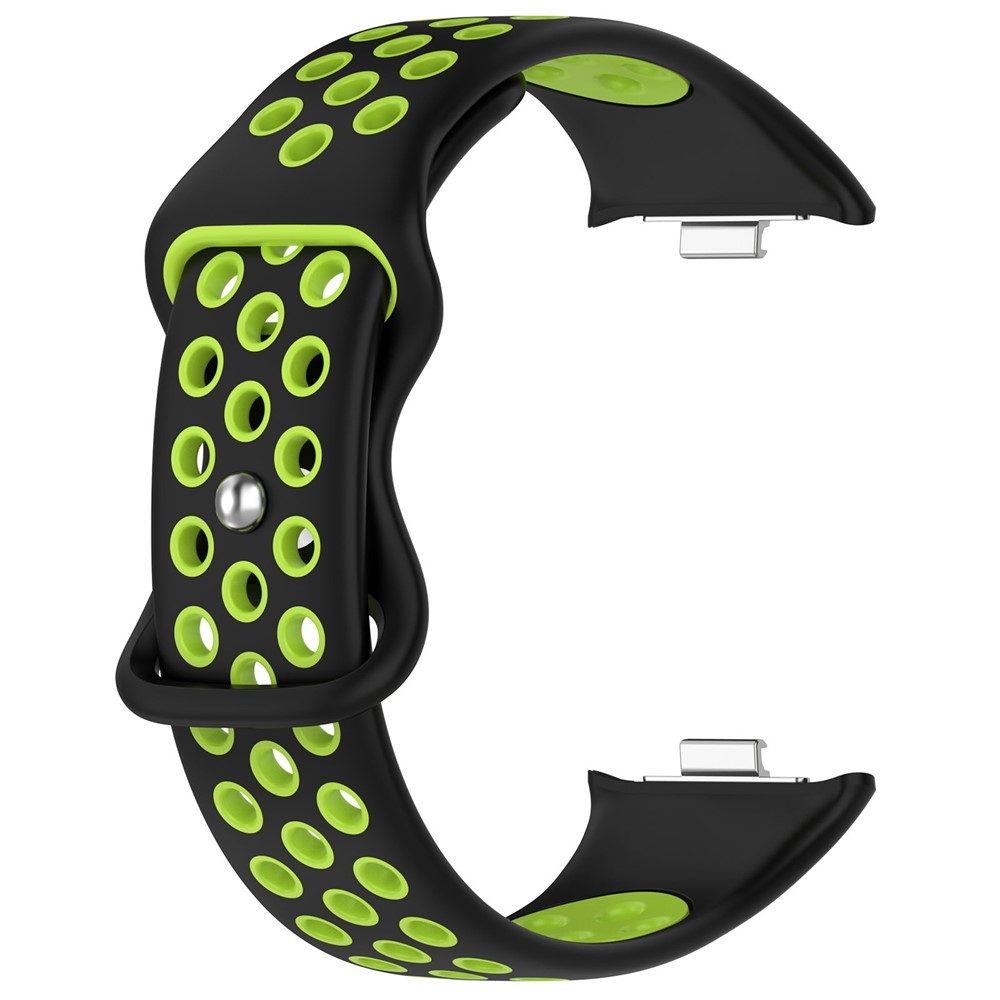 Stílusos szilikon karkötő a Xiaomi Smart Band 10 Pro/9 Pro/8 Pro/Redmi Watch 6/5/4 készülékekhez – fekete/zöld