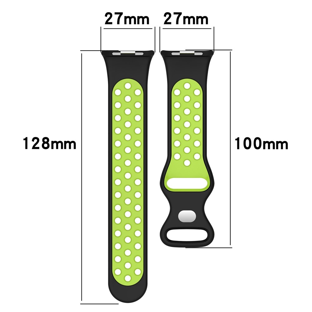 Stílusos szilikon karkötő a Xiaomi Smart Band 10 Pro/9 Pro/8 Pro/Redmi Watch 6/5/4 készülékekhez – fekete/zöld