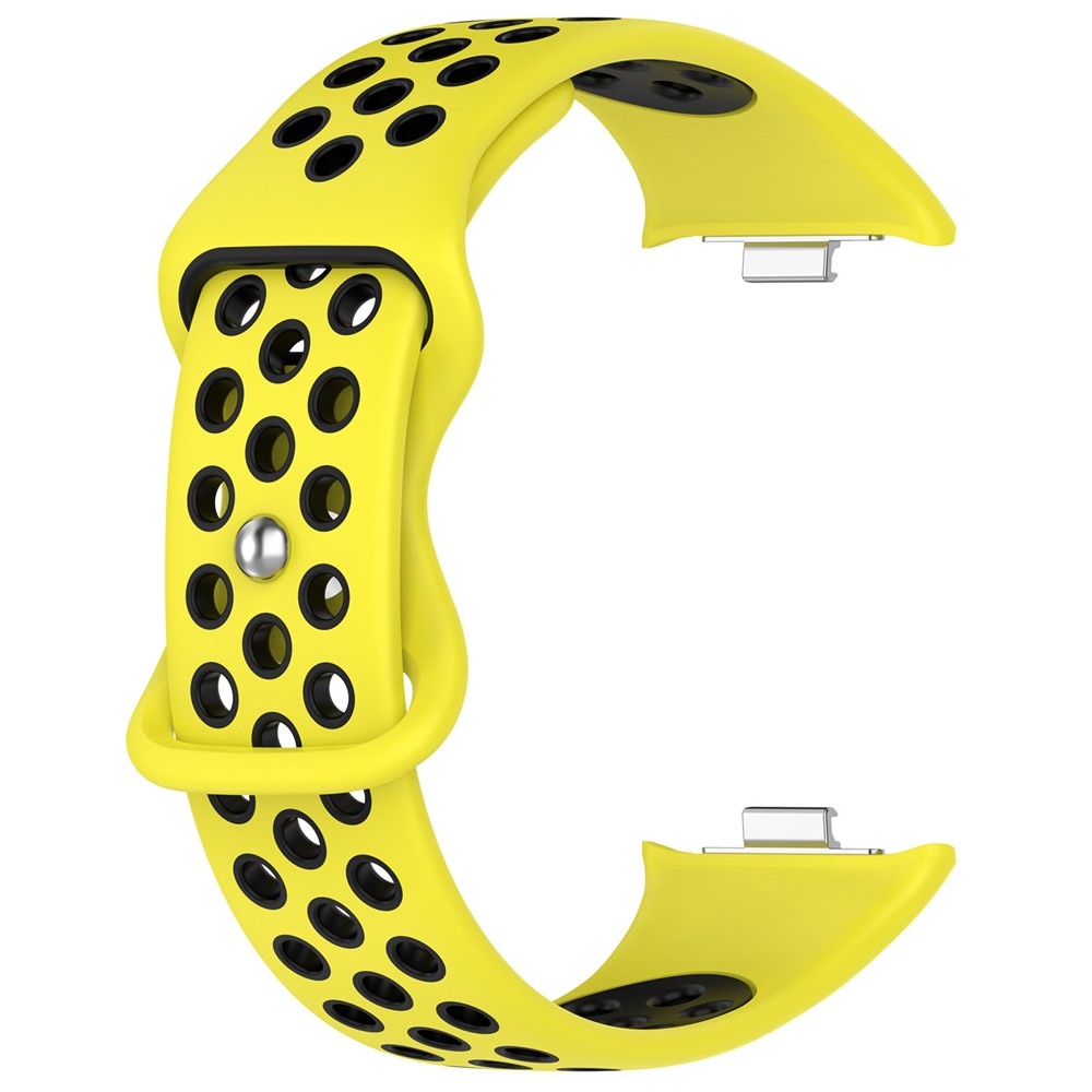 Stílusos szilikon karkötő a Xiaomi Smart Band 10 Pro/9 Pro/8 Pro/Redmi Watch 6/5/4 modellekhez – sárga/fekete