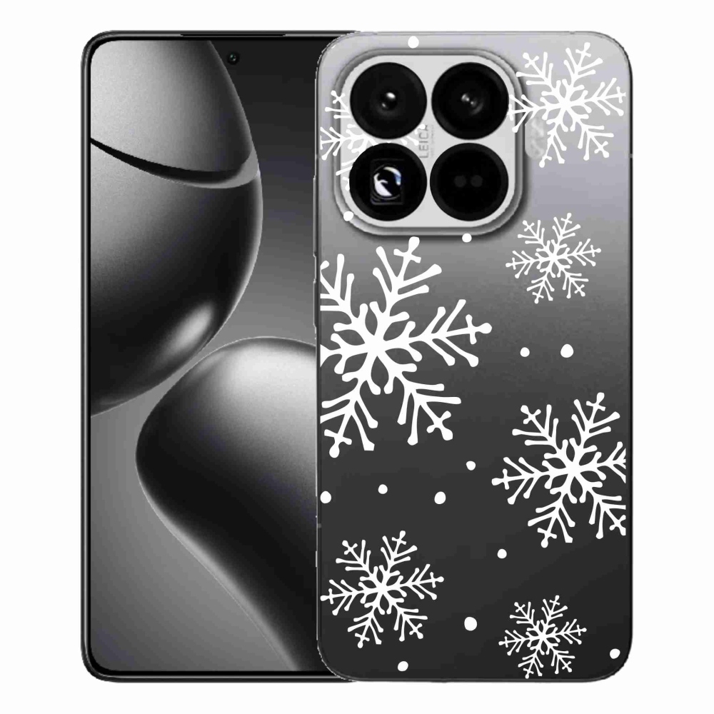 Gél borítás mmCase a Xiaomi 15T Pro készülékhez - fehér pelyhek átlátszó háttéren