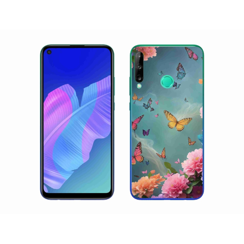 Gél borító mmCase a Huawei P40 Lite E számára - színes virágok és pillangók