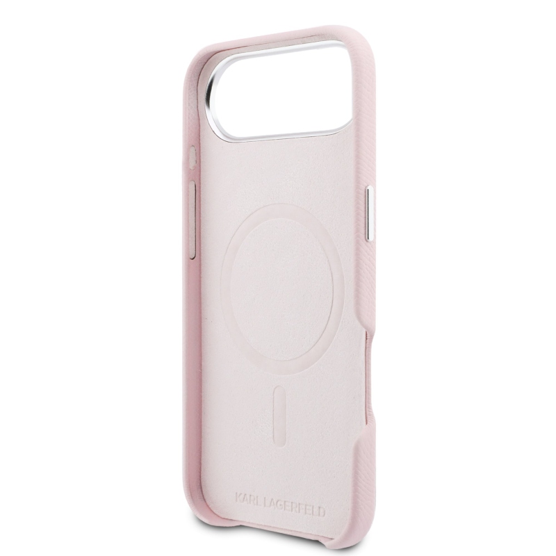 Karl Lagerfeld PU Karl és Choupette fejek Pins MagSafe hátlapi borító iPhone Air rózsaszínhez