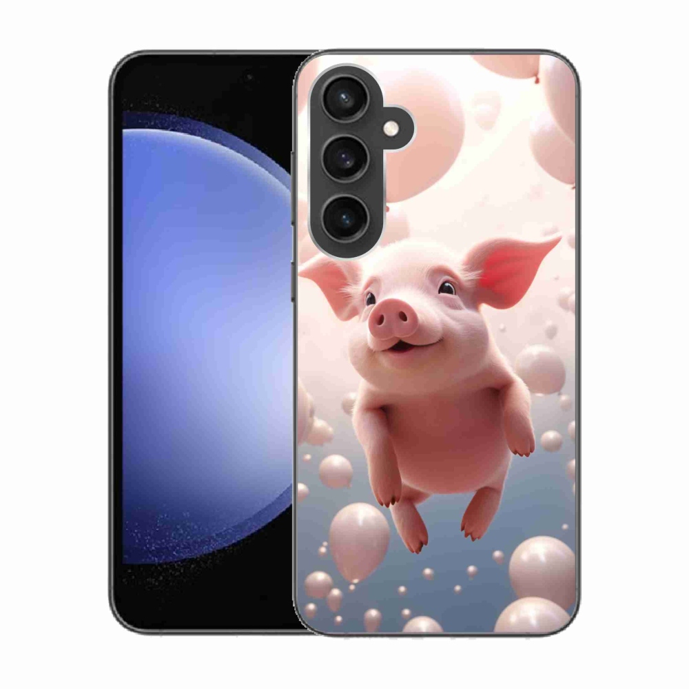 Gél borítás mmCase Samsung Galaxy S23 FE - malacka lufikkal Samsung Galaxy S23 FE számára