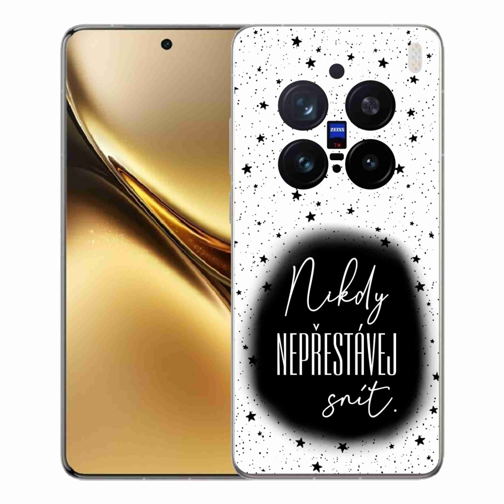 Zselés borítás mmCase a Vivo X200 Pro 5G-n - idézet 1 fekete-fehér háttérrel